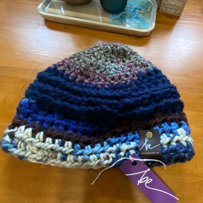 Beanie Handmade Winter hat Crochet 100 Percent Acrylic Yarn Adult Sized - image4